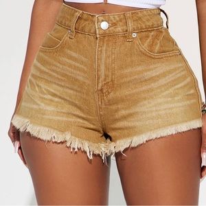 Golden hour cut off denim shorts